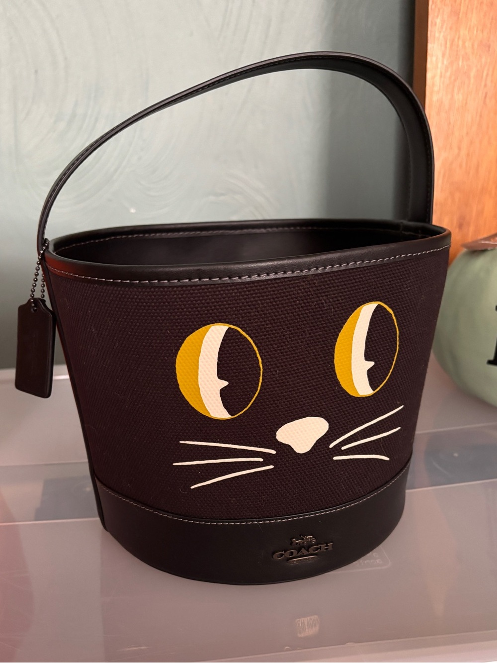 Coach Halloween Black Cat Trick or Treat Bucket Bag